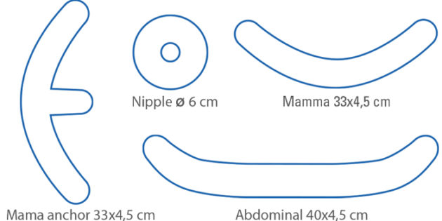 Measurements-Scarban Scar sheet for breast