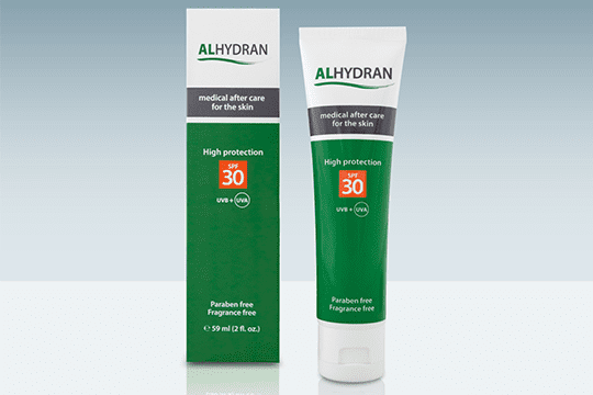 Medical cream for scars with uv protection Alhydran SPF 30