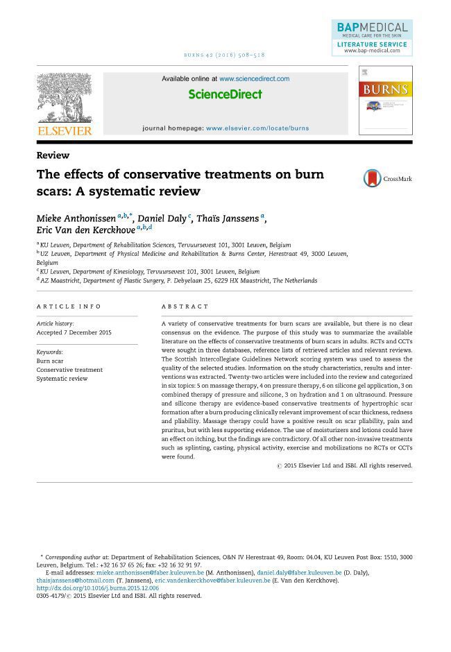 Bapscarcare clinical studies – Burns-2016-The-efects-of-conservative-treatments-on-burn-scars.Lr-1